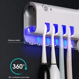 Smart UV Toothbrush Holder and Toothpaste Dispenser | Rechargeable Solar and USB