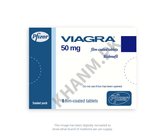 Box of Pfizer Viagra 50 mg film-coated tablets on a white background