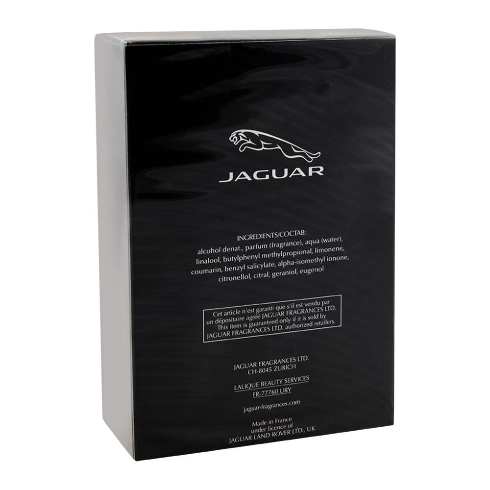 Jaguar perfume packaging with brand logo on a black background